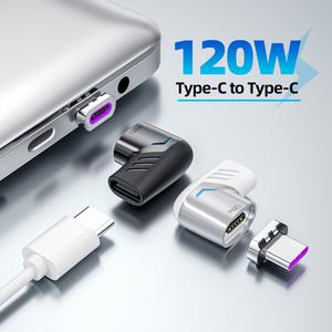 GEEKI 변환 젠더 케이블 컨버터 잭 120W Usb C- C 마그네틱 어댑터 고속 충전 자석 변환기 직각 Usbc 커넥