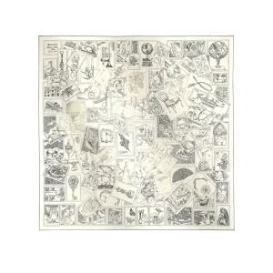 에르메스 여성 르 필라뗄리스트 뒤 포부르 90 스카프 그리 H004205S06