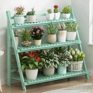 MUMAREN 다육 입간판 나무 화이트 받침대 화분받침대 3단접이식우드50cm 화분정리대