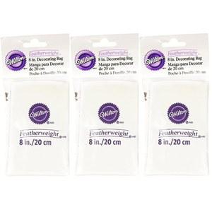 윌튼 8인치 페더급 장식 가방 3팩 - 원형 개구부 종이 재질 흰색 배관