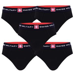 스위스밀리터리 남자팬티 삼각 브리프 속옷 /블랙 (5장)
