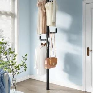 원룸 사무실 무타공 스탠드 일자 천정 고정 행거 옷걸이