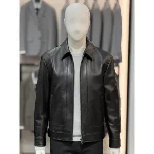 [바쏘옴므]블랙 천연 양가죽 카라 블루종 점퍼 WSZ5GU11A BK