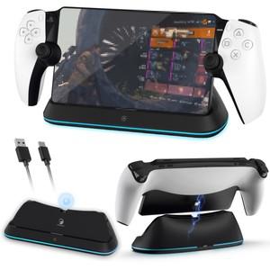 플레이스테이션 포털용 충전 고속 및 LED 조명이 포함된 PS5 액세서리 키트 컨트롤러 스탠드 HC-3710