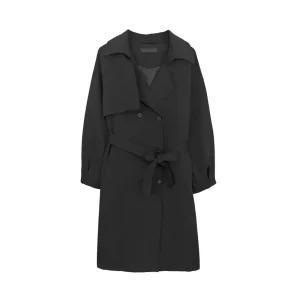 올리브데올리브 벨티드더블버튼트렌치코트