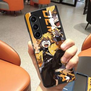 핸드폰케이스 귀멸의 칼날 갤럭시 Z폴드6 Z폴드5 Z폴드7 Z폴드4 Z 폴드 7 6 5 4 3 Z폴드3용 후면 휴대폰 케이스