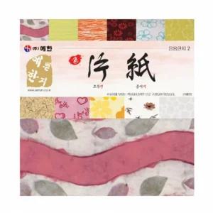 응용2 꽃잎 무늬 패턴 컬러 색 한지 20x20cm 20매 세트 만들기 한지 색종이 공예 미술 재료