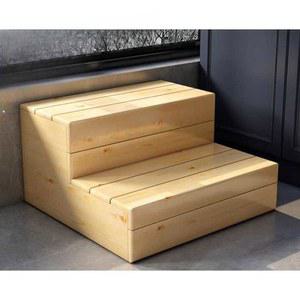 참고 원목 원목계단 계단 현관발판 나무계단 발판 화분받침대 문턱 15 나무 정원 간이계단