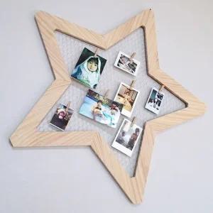 아름데코 핸드메이드 하이틴 사진걸이 사진걸이 철망인테리어 벽장식 원목소품 나무사진걸이