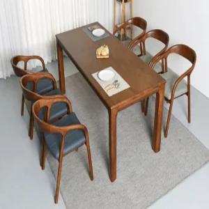 고급 고무나무 6인용 엔틱 원목 식탁세트 의자 벤치 포함