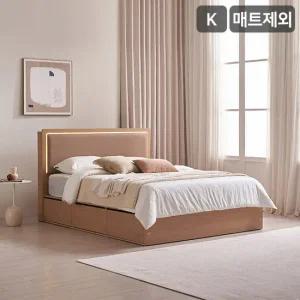 [삼익가구]브라이티 엠비언트 LED조명 프리미엄 가죽헤드 수납 호텔 침대(매트제외-킹)