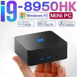 휴대용 게이밍 미니 PC 코어 i9 8950HK 미니 PC 윈도우 11 프로 16GB DDR4 512GB 1TB 2TB M.2 SSD WiFi 6 4