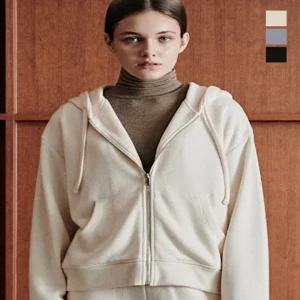 [원더플레이스][더블유스탠다드(W STANDARD)] 베이직 골지 우먼 후드 집업 점퍼 자켓