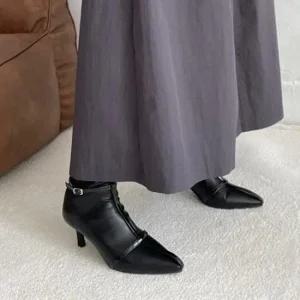 여성구두 봄신발 부츠 가을신상 여성화 부티 통굽 힐