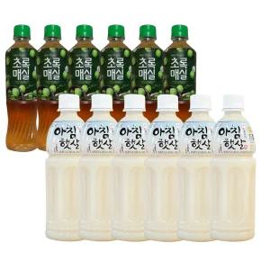 웅진식품 500ml 2종 12개(아침햇살x6 + 초록매실x6)