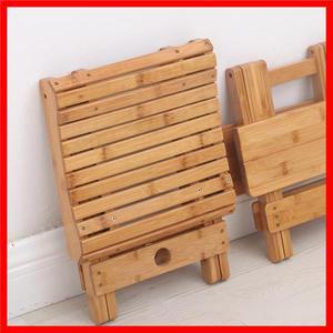 대나무 다기능 접이식 의자 원목 낚시 사각형 벤치 접을 수 있는 샤워 발판 휴대용 가정용 가구