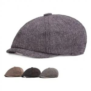 남성 중년 사계절 베레모 캡 모자 가을 겨울 할아버지 헌팅캡 빵모자 따뜻한 외출 귀마개