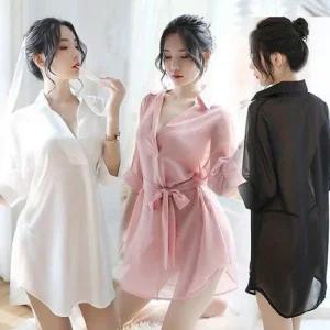 박시리본숙 코레 섹시 망사 란제리 섹시슬립 언더