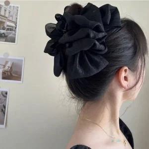 여성 올림 머리 패션 빅사이즈 쉬폰 예쁜 집게핀 리본집게핀 헤어집게핀 왕리본집게핀