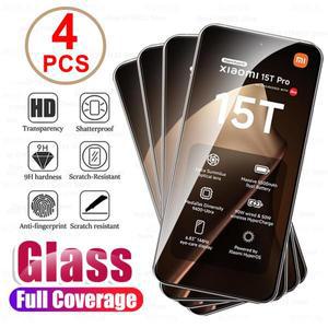 샤오미 미 15T 프로 5G 강화유리 스크린 보호필름 4개 (샤오미15TPro, T, 풀커버