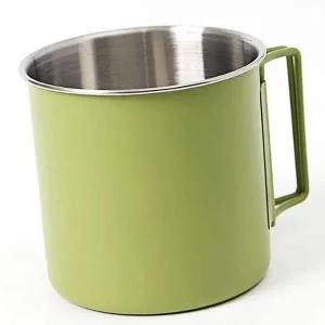 [콩심팥심]스텐 캠핑컵 카키 350ml 캠핑용컵 휴대용 스텐컵 머그