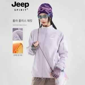 JEEP SPIRIT 폴라 재킷 남녀공용 가을 겨울  아웃도어 플러스 벨벳 바람막이 재킷