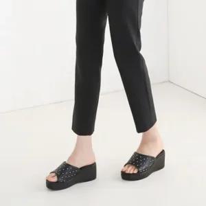 인기상품 국내제작 스터드 웨지 미들굽 여성 슬리퍼 뮬 사무실 [WDCDCB4_250916]