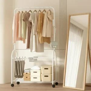 우아플레이스 올인원 드레스룸 2단 이동식행거 바지걸이 옷걸이행거 스탠드