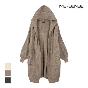 [미센스] 꽈배기패턴 후드넥 롱가디건_MB3YKCMG06Z