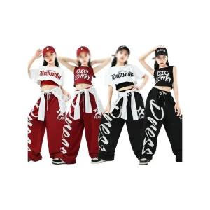 여아 재즈댄스 무대의상 댄스복 공연복 스트리트 방송 연습복 힙합 초등