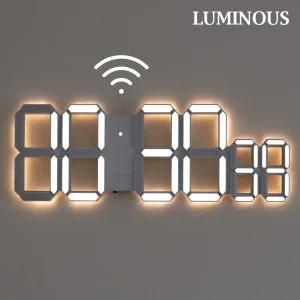 루미너스 백라이트 LED 벽시계 벽걸이 디지털 전자 시계 사무실 인테리어 무소음 디자인