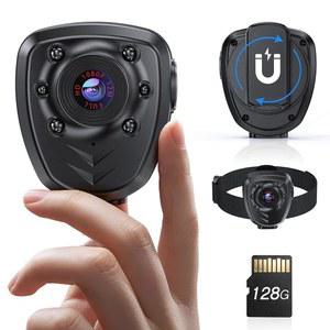 미니 바디캠 Losfom Z12 미니 바디 카메라-1080P 웨어러블 카메라, 오디오, 5시간 배터리, 클립 및 스트랩 포함, 민간인용 나이트 비전 스몰 캠, 배송, 일일 녹화, 개인 안전(128GB)