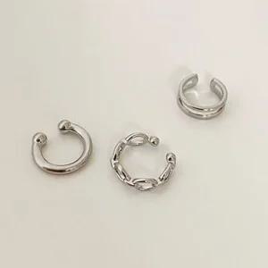 심플 실버 링 이어커프 귀찌 귀 안 뚫는 귀걸이
