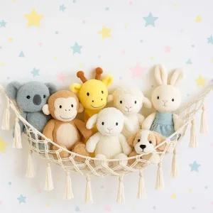 마크라메 인형 보관 그물 걸이 인형해먹 벽걸이 해먹 인테리어 삼각 빈티지 로프