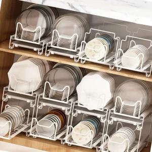 수납 정리대 주방 그릇 접시 슬라이딩 정리함 거치대 함 정리 싱크대 키친랙 선반 꽂이