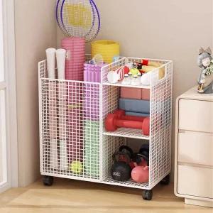 요가매트 정리대 폼롤러 선반 이동식 요가 스탠드 거치대 51 풀이 하얗다