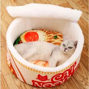 [콩심팥심]고양이 극세사 컵라면 하우스 소형 1P 숨숨집 쿠션 반려묘쿠션