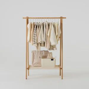 한샘 키즈 원목 행거 옷걸이 선반형