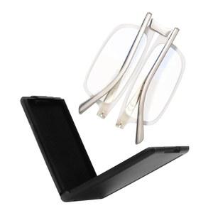 스카이오크, 여성용 접이식 으로 진화한 남성용 블루 라이트 차단 UV 아이스트레인 방지 휴대용 컴팩트 리더기, 평평한 하드 케이스 포켓 컴퓨터 안경 2.25 클리어