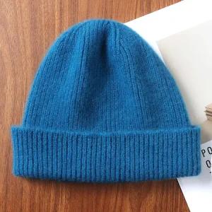 남성 비니 여성과 남성을위한 캡 보닛 니트 풀오버 100% 울 소프트 뒤집힌 힙 메리노 스
