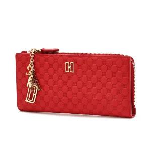 [닥스](강남점)DCWA6E538R2 [루이스DD] 레드 DD로고 포인트 소가죽 슬림 2단 장지갑