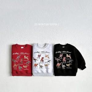 [연투] 비비드아이 25겨울 기모미니공룡맨투맨 아기 유아 아동 키즈 주니어 아동복