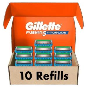 [정품] Gillette 퓨전 Fusion5 ProGlide 남성용 면도기 리필, FlexBall 손잡이용 카트리지 10개, 5블레이드