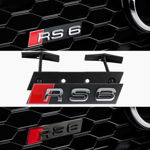 ABS 플라스틱 자동차 전면 그릴 배지 로고 아우디 RS6 RS4 RS3 RS5 RS8 RS7 외관 수정 액세서리 장식 스티