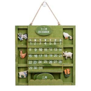 만년달력 벽걸이 그린 빈티지 영구달력 나무캘린더