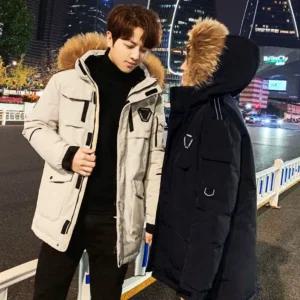 남녀공용 덕다운 후드 롱패딩 점퍼 오리털 겨울 커플잠바 여성 남성용