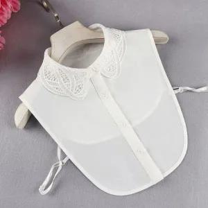 [콩심팥심]클래식 카라 페이크 넥케이프 펀칭 자수 이너셔츠 니트셔츠