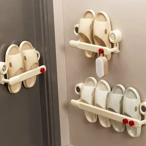 벽걸이 슬리퍼 무타공 건조대 화장실 흡착식 슬리퍼 거치대 욕실 욕실정리선반 다용도 세면대 주방 원룸