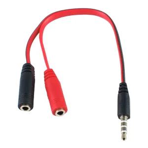 3.5mm AUX 4극 헤드셋 마이크 이어폰 Y분리 젠더 케이블 U4YS