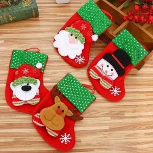 크리스마스 부직포 양말 주머니 연말 파티 장식용/산타/선물용/성탄절/벽장식/트리/오너먼트/데코